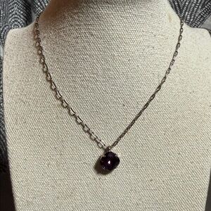 Sorrelli Silver Tone Necklace with Sparkling Purple Crystal Stone